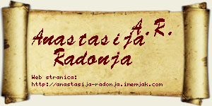 Anastasija Radonja vizit kartica